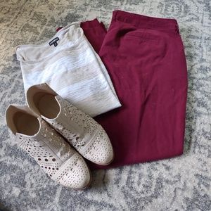 Tan & White Striped Express Sweater